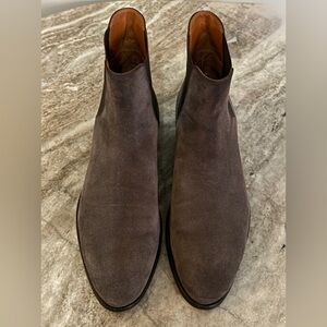 ERMENEGILDO ZEGNA COUTURE GRAY SUEDE CHELSEA BOOTS 12 US $2000 TRIPLE STITCH